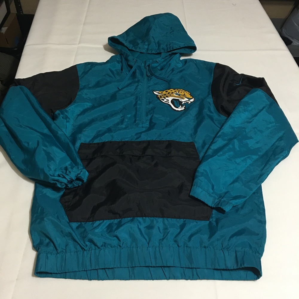 Nike Jacksonville Jaguars Windbreaker Small Teal Black Anorak Hooded Jacket